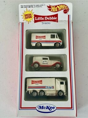 1994 Hot Wheels McKee Little Debbie Snacks Special Edition Die Cast 3-Pack NOB